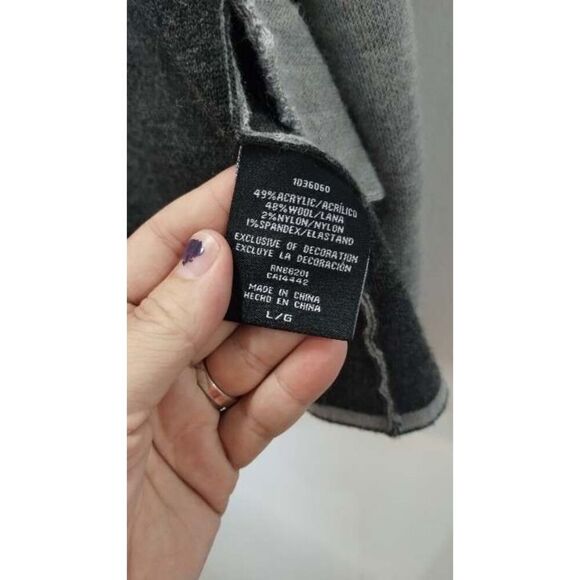 Blanc Noir Grey and black wool blend open front sweater - Picture 5 of 7